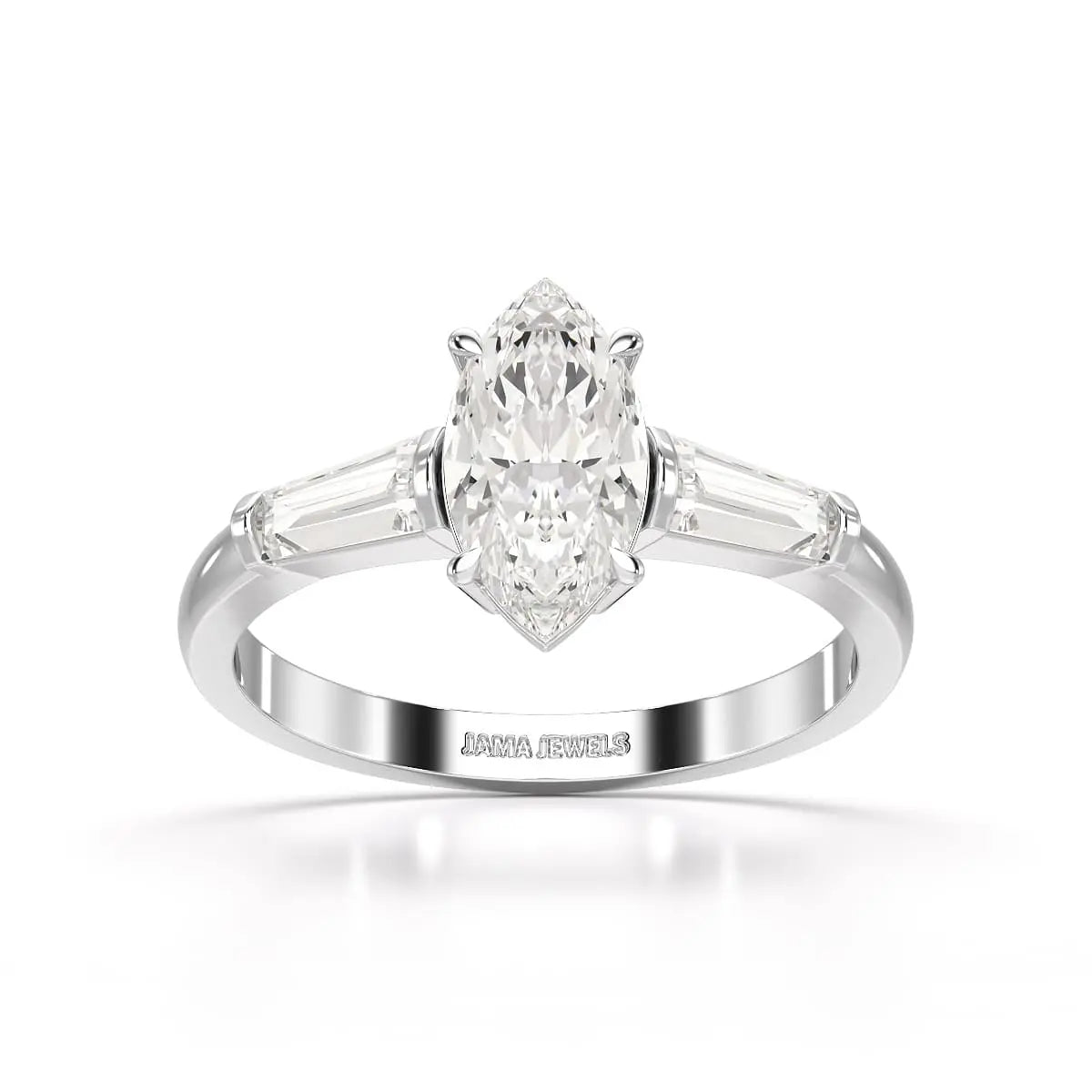 1.4 CT Marquise Cut Lab Diamond Three Stone Ring