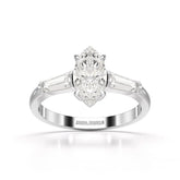 1.4 CT Marquise Cut Lab Diamond Three Stone Ring