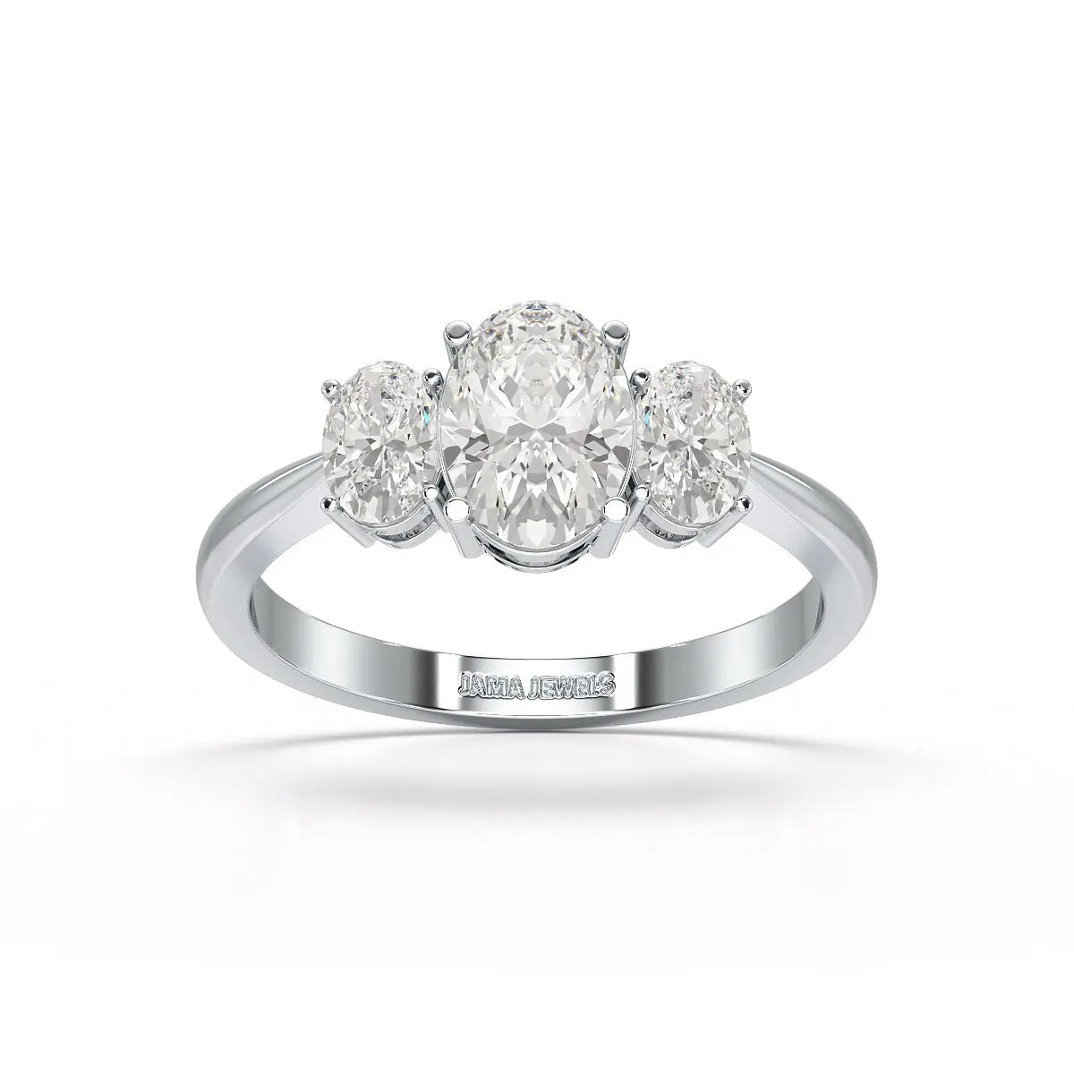 1.4 CT Three Stone Oval Cut Lab Diamond Ring