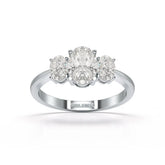 1.4 CT Three Stone Oval Cut Lab Diamond Ring