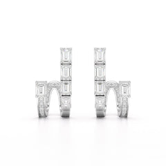 1.53 CT Lab Diamond Emerald Cut Earrings