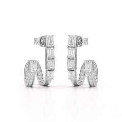 1.53 CT Lab Diamond Emerald Cut Earrings Jama Jewels