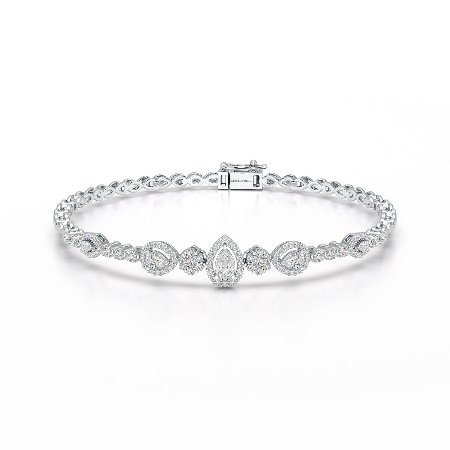 1.53 CT Pear Cut Lab Grown Diamond Bracelet