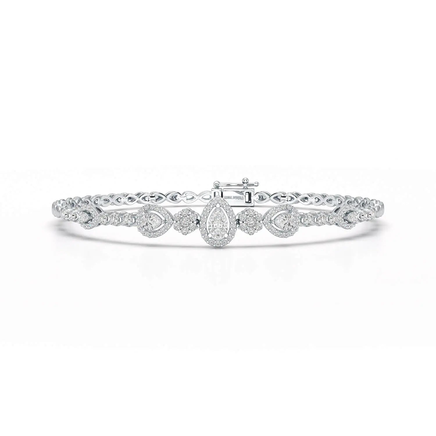 1.53 CT Pear Cut Lab Grown Diamond Bracelet