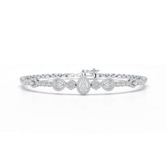 1.53 CT Pear Cut Lab Grown Diamond Bracelet