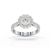 1.55 CT Round Cut Halo Lab Diamond Ring