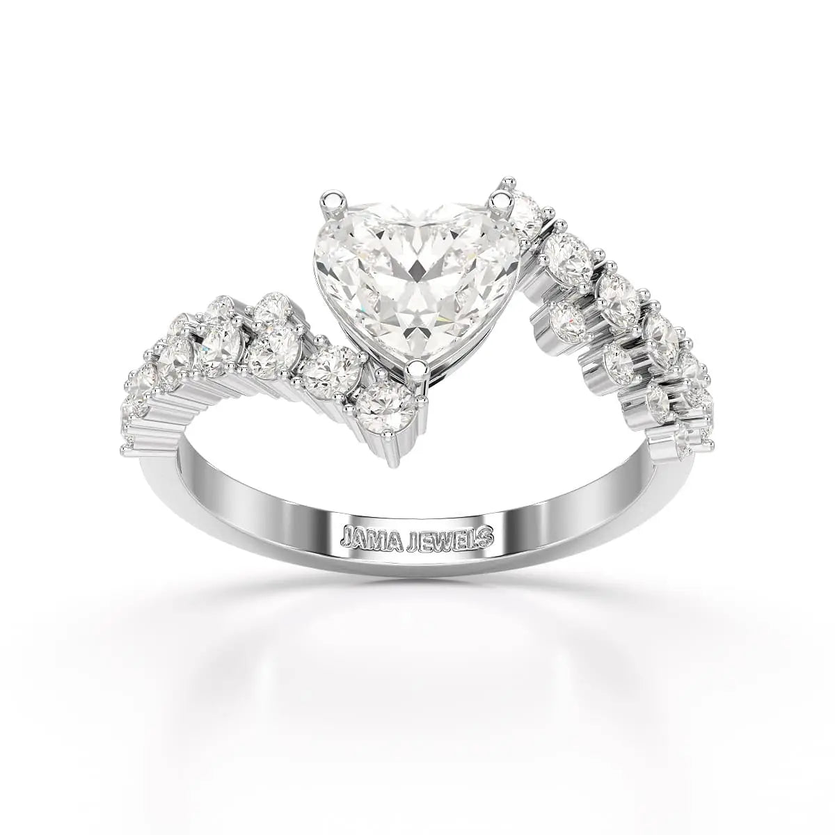 1.57 CT Heart Shaped Lab Diamond Ring Jama Jewels
