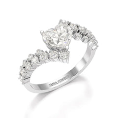 1.57 CT Heart Shaped Lab Diamond Ring Jama Jewels