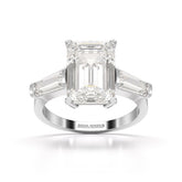 1.5 CT Lab Diamond Three Stone Emerald Cut Ring