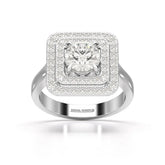 1.63 CT Lab Diamond Round Cut Halo Ring