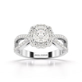 1.64 CT Halo Lab Diamond Cushion Cut Ring
