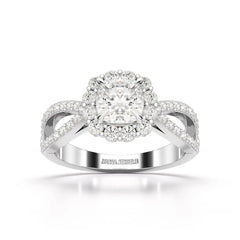 1.64 CT Halo Lab Diamond Cushion Cut Ring