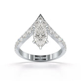 1.66 CT Curved Marquise Cut Lab Diamond Ring