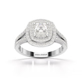 1.6 CT Halo Lab Diamond Cushion Cut Ring