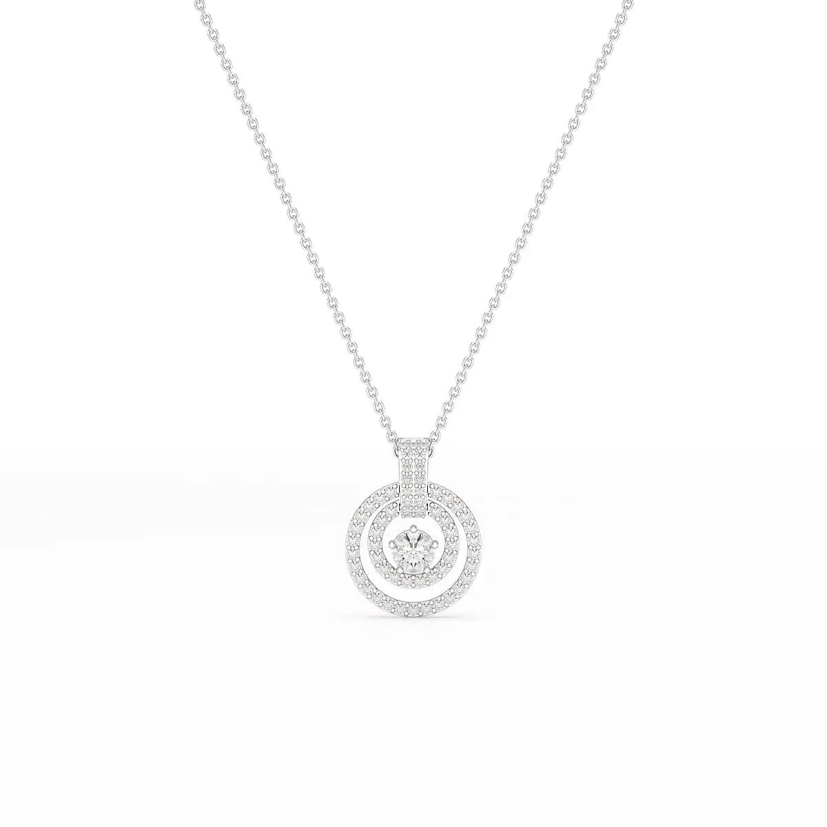 1.6 CT Lab Diamond Round Cut Chain Pendant Jama Jewels