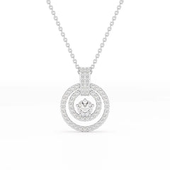 1.6 CT Lab Diamond Round Cut Chain Pendant Jama Jewels