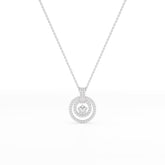 قلادة سلسلة مرصعة بماسة مخبرية مستديرة بوزن 1.6 قيراط