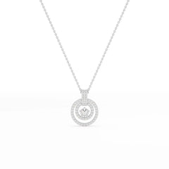 1.6 CT Lab Diamond Round Cut Chain Pendant Jama Jewels