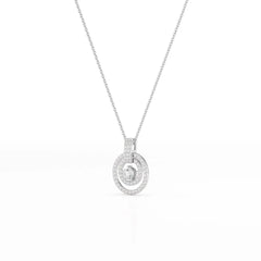 1.6 CT Lab Diamond Round Cut Chain Pendant Jama Jewels