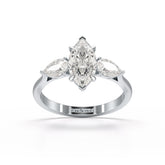 1.6 CT Marquise Cut Three Stone Lab Diamond Ring