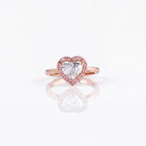 1.70 CT Heart Cut Pink Diamond Halo Ring