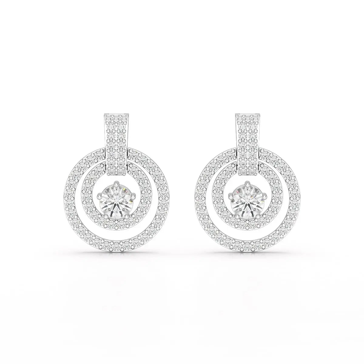 1.86 CT Lab Diamond Circular Stud Earrings Jama Jewels
