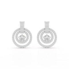 1.86 CT Lab Diamond Circular Stud Earrings Jama Jewels
