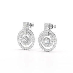 1.86 CT Lab Diamond Circular Stud Earrings Jama Jewels