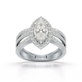 1.88 CT Layered Marquise Cut Lab Diamond Ring