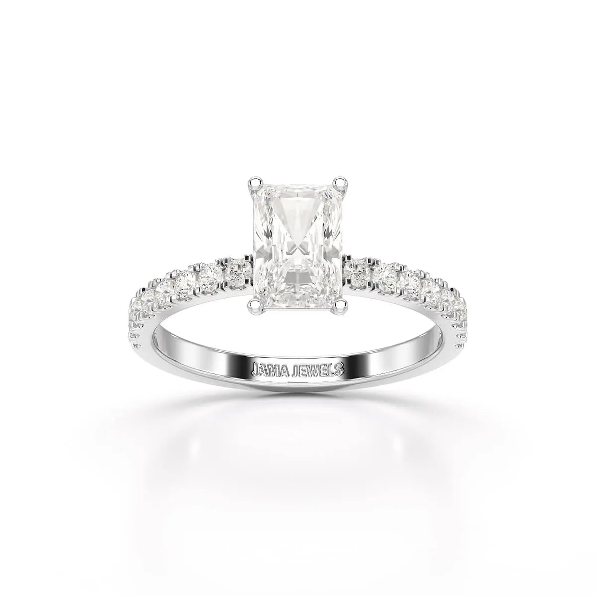 1.88 CT Radiant Cut Lab Diamond Ring Jama Jewels