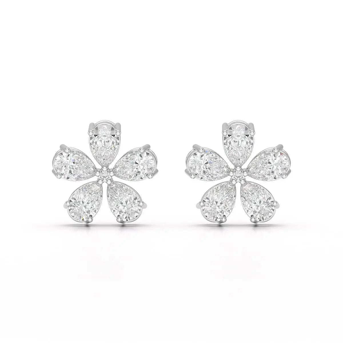 1.82 CT Lab Diamond Pear Cut Stud Earrings Jama Jewels