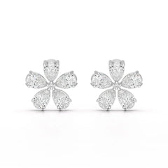 1.82 CT Lab Diamond Pear Cut Stud Earrings Jama Jewels