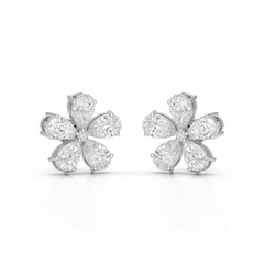 1.82 CT Lab Diamond Pear Cut Stud Earrings Jama Jewels