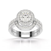 1.92 CT Lab Diamond Round Cut Halo Ring
