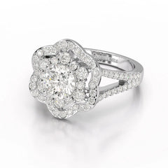 1.9 CT Round Cut Halo Lab Diamond Ring Jama Jewels