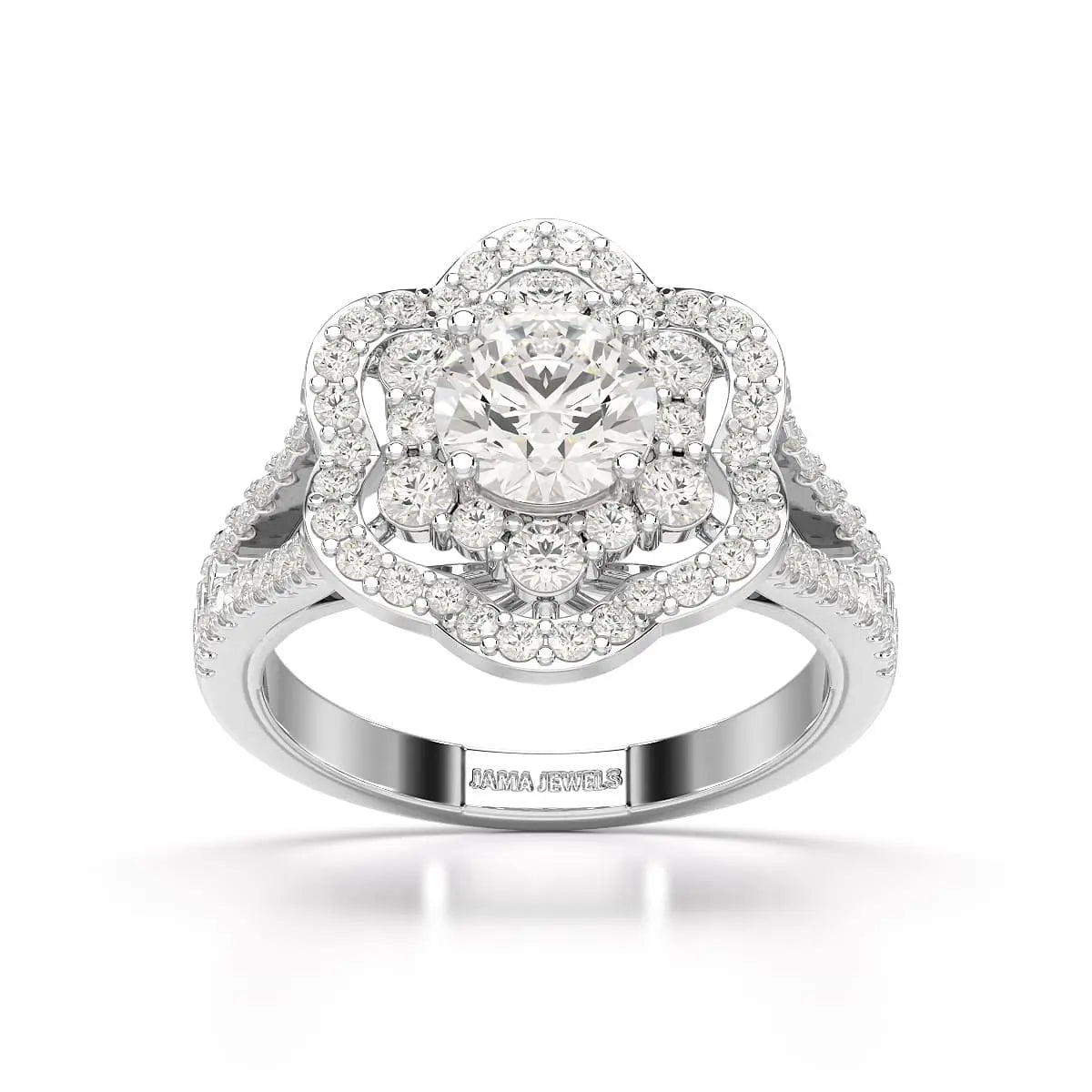 1.95 CT Round Cut Halo Lab Diamond Ring