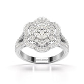 1.95 CT Round Cut Halo Lab Diamond Ring