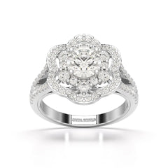 1.95 CT Round Cut Halo Lab Diamond Ring