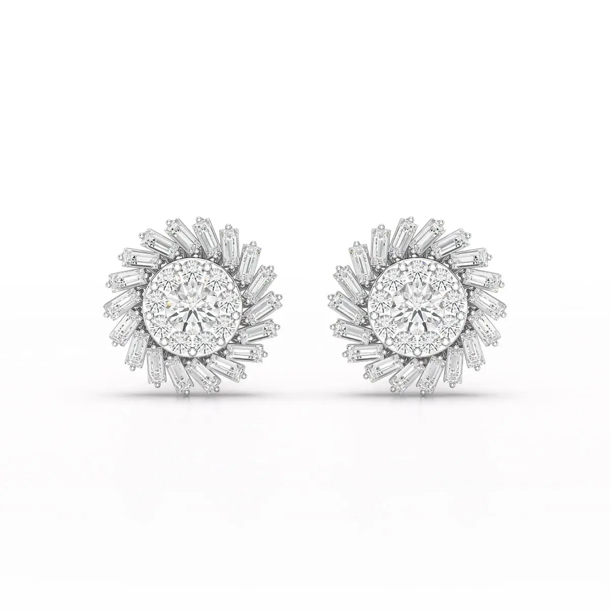 1.9 CT Lab Diamond Taper Stud Earring Jama Jewels