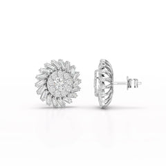 1.9 CT Lab Diamond Taper Stud Earring Jama Jewels