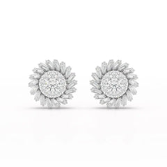 1.9 CT Lab Diamond Taper Stud Earring Jama Jewels