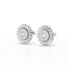 1.9 CT Lab Diamond Taper Stud Earring Jama Jewels
