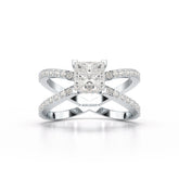 1.9 CT Princess Cut Butterfly Lab Diamond Ring