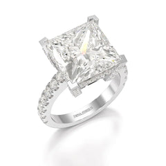 11.42 CT Lab Diamond Princess Cut Hidden Halo Ring Jama Jewels