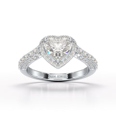 1.73 CT Heart Cut Lab Diamond Engagement Ring - Jama Jewels