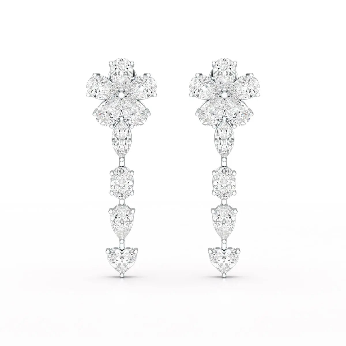 12.2 CT Pear Cut Lab Diamond Drop Earring Jama Jewels