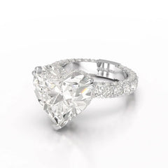 12.33 CT Hidden Halo Lab Diamond Heart Cut Ring Jama Jewels