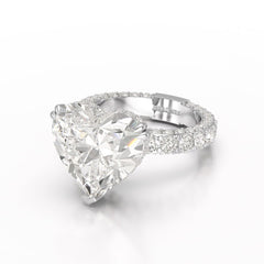 12.33 CT Hidden Halo Lab Diamond Heart Cut Ring