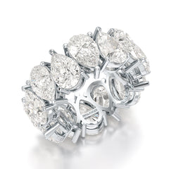 خاتم ألماس كامل من مختبر الأبدية على شكل كمثرى