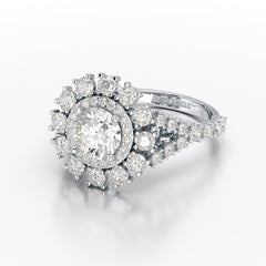 2.63 CT Double Halo Lab Diamond Wedding Ring - Jama Jewels